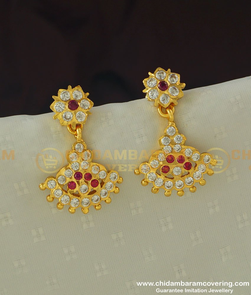 ERG378 - New Impon Earring Collection Long Danglers for Attigai Necklace