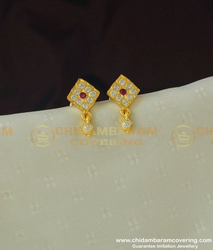 ERG384 - Cute Small Size Impon Stone Studs for School Girls