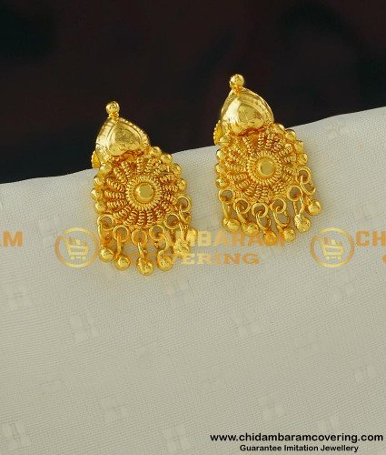 ERG397 - Trendy Kerala Gold Pattern Daily Wear Light Weight Stud Imitation Earrings Online