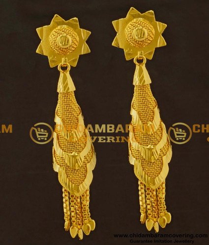 ERG417 - One Gram Gold Designer Cone Shaped Earrings Buy Online