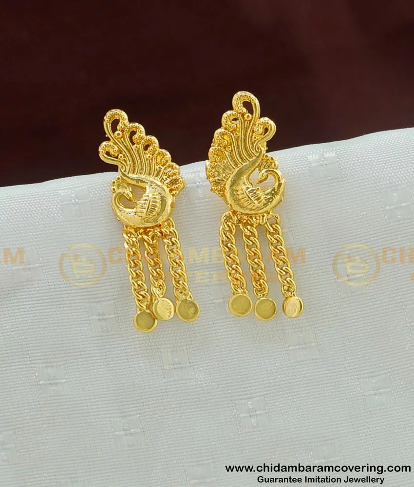 Simple Regular Wear Forming Gold Earrings Shop Online ER3833
