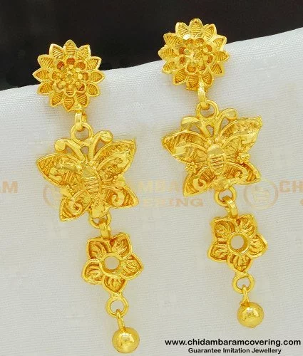 ARNINE – Gold Plated Silver Earrings – 127 | kerala fashion jewellery –  Arnine Jewellery