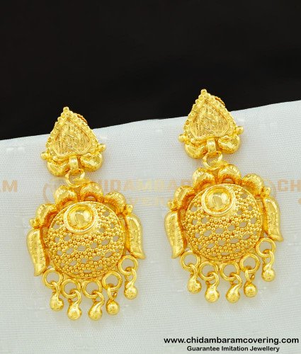 ERG559 - Latest Real Gold Design Dangler Gold Plated Earring Collection for Women