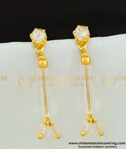 ERG580 - One Gram Gold Designer Crystal Earrings Guaranteed Jewellery Buy Online