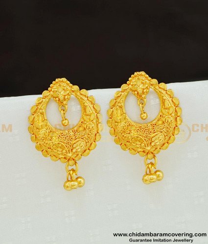 ERG614 - Latest Chandbali Earring Gold Design Gold Plated Earring Online Shopping