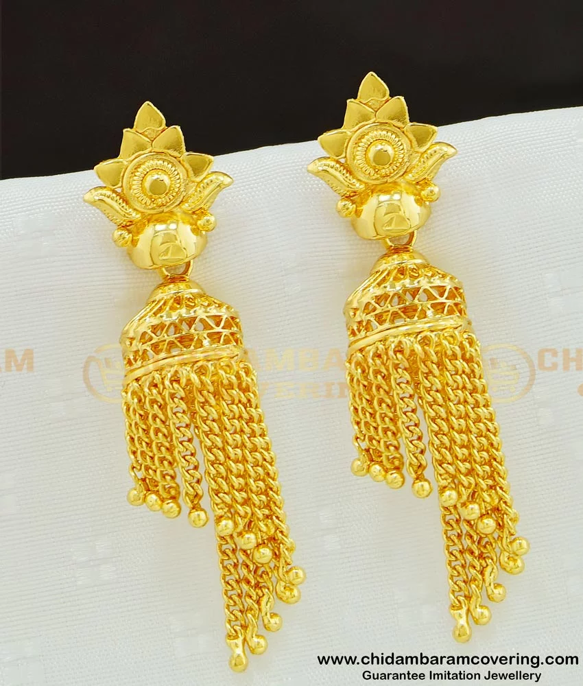 Fancy CZ Hanging Chain Earrings – Lorena Jewels