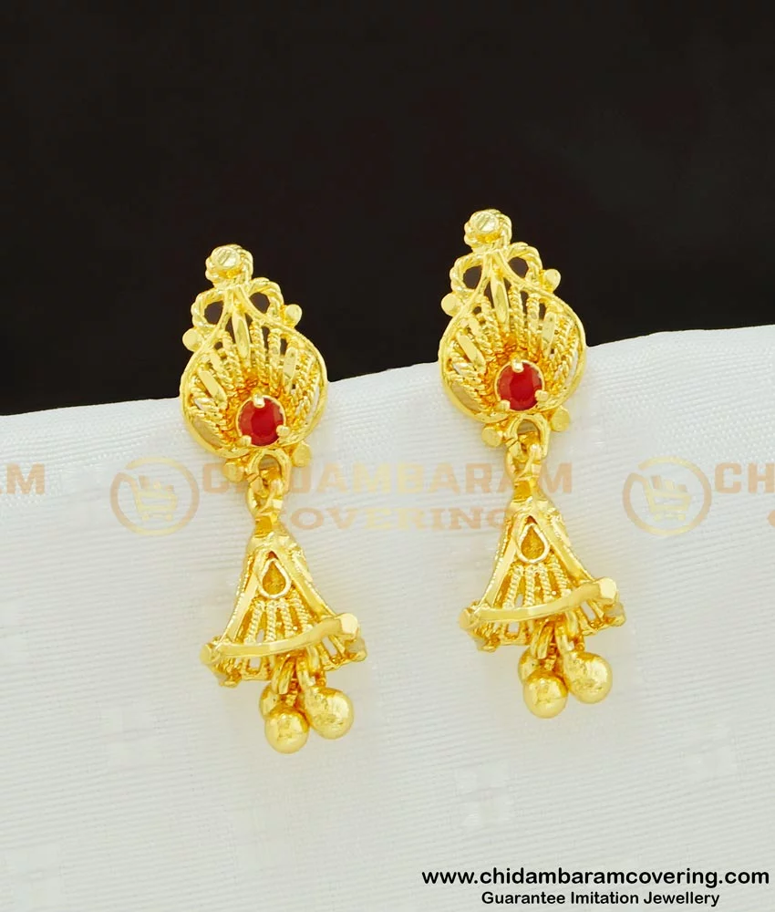 ERG132 - South Indian Wedding Jhumkas Designs Online Shopping - Buy  Original Chidambaram Covering product at Wholesale Price. Online shopping  for guarantee South Indian Gold Plated Jewellery.