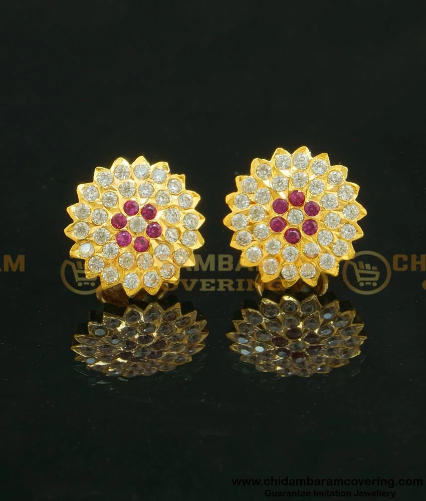 Buy Impon Getti Metal Full Stone Stdus Gold Earrings Designs for ...