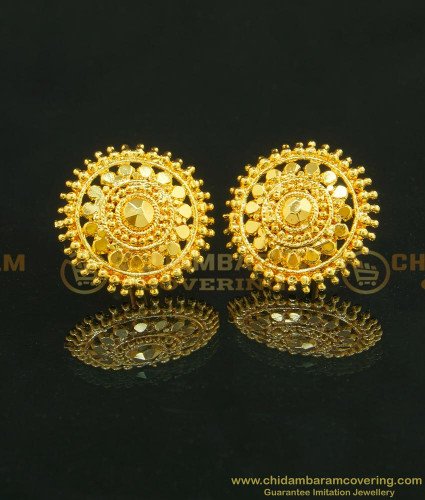 ERG639 - Party Wear One Gram Gold Guaranteed Big Size Ear Studs for Women