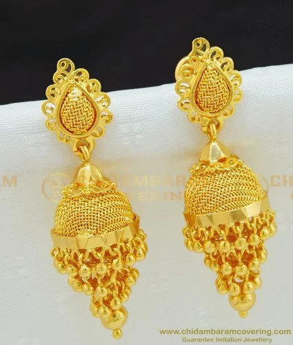 Buy Real Gold Design Hanging Golden Beads Grapes Design Jhumkas Gold ...