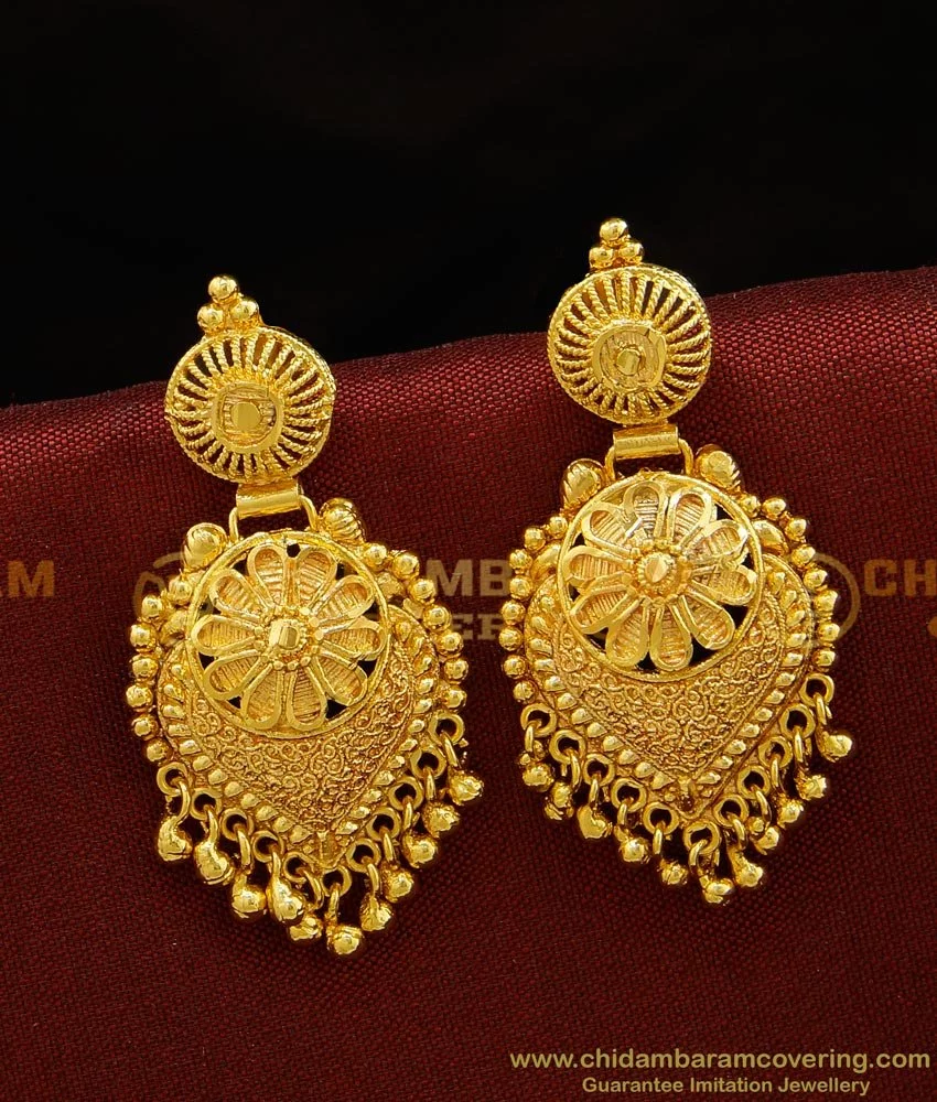 Buy I Jewels Traditional Gold Plated Dangler & Drop Chandbali Designer  Earrings For Women (E2612G) at Amazon.in