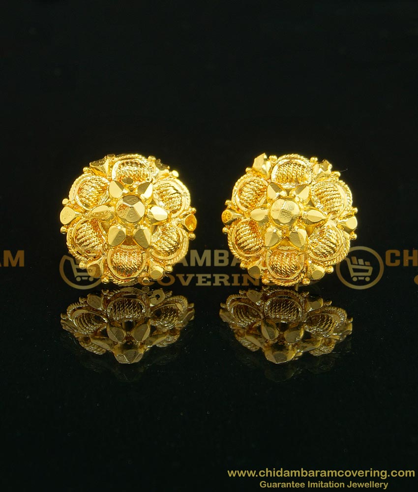 ERG736 - Traditional Design Flower Stud Micro Gold Plated Ear Stud for Women