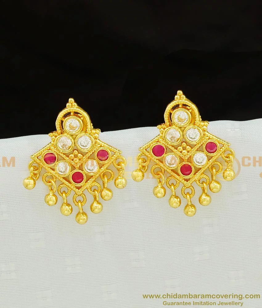 Gold Plated Round Design Hoop Earring