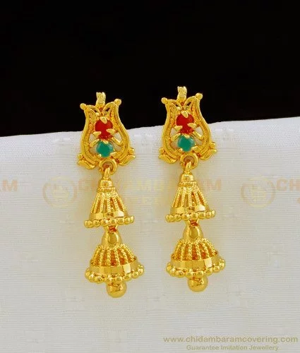 Latest design gold Jhumkas |Wedding bridal Jhumka jhumki earrings |One –  Indian Designs