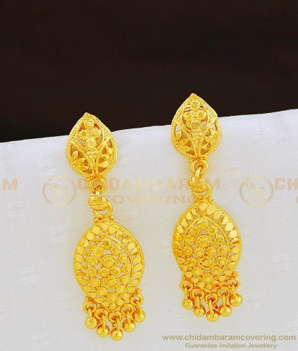 ERG837 - New Daily Wear Light Weight Gold Inspired Earrings Gold Covering Jewellery