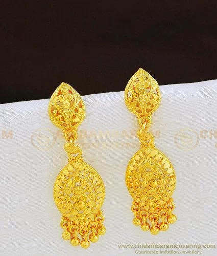 Gold light Weight earrings गोल्ड लाइट वेट इयररिंग्स » Kaur Trends®