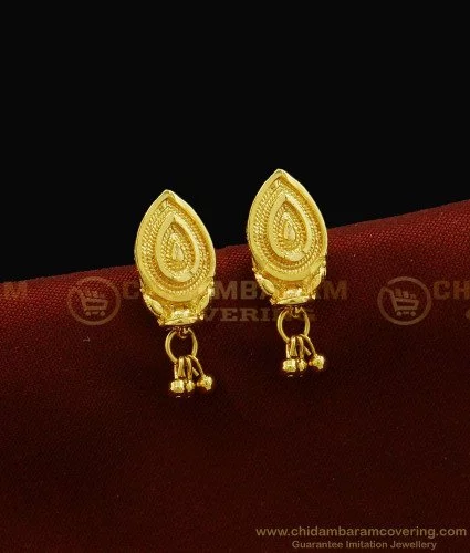 14K yellow gold earrings with 4mm CZ for young lady | Golden Flamingo