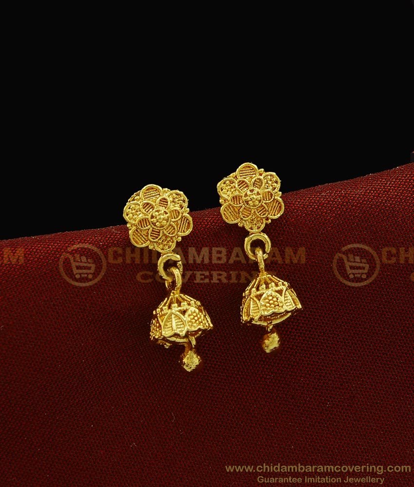 ERG926 - Beautiful Cute Small New Model Jhumkas Gold Covering Earring Online