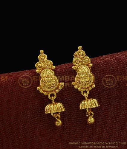 ERG932 - Traditional Lakshmi Design Earring One Gram Gold Fashion Jewelry Online