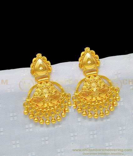 ERG968 - Traditional Kerala Gold Dangler Design Gold Plated Earring Collection Online