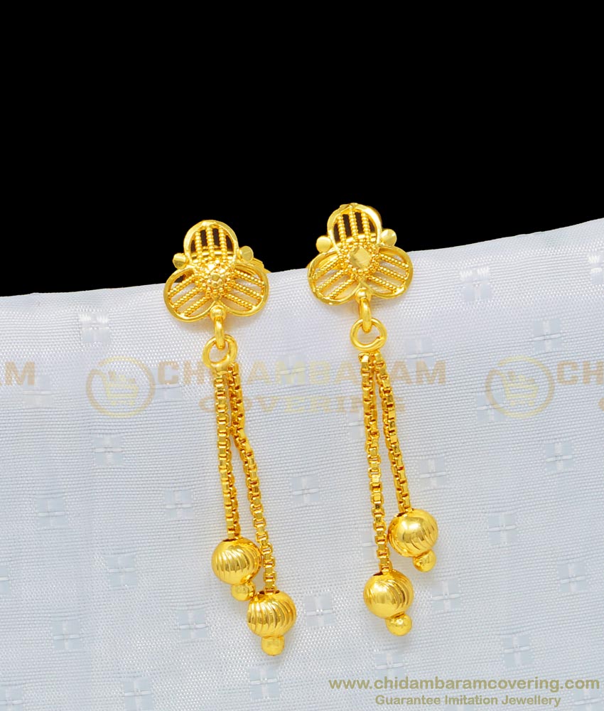 gold earrings, thongal design,