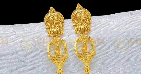 1 Gram Gold Earring Lakshmi Design Full Ruby Stud Collection ER3475