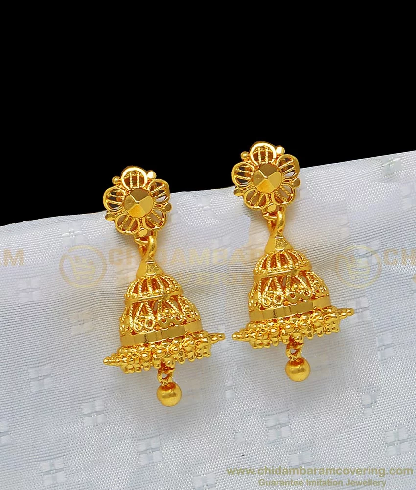 Buy Trendy New Gold Pattern One Gram Jhumkas Earring for Women