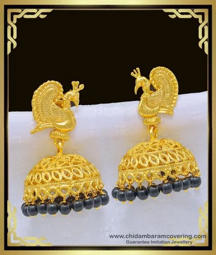 New Matt Finish Jhumka From Tvameva - South India Jewels | Jhumka designs,  Jewelry design earrings, Gold jhumka earrings