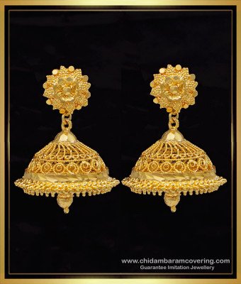 ERG1601 - South Indian Jewellery Big Size Traditional Jhumkas Online 