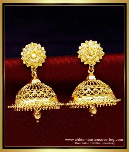 Indian Traditional bridal Black Gold Stone Indian Jhumka Jhumki Earrings  Jewelry | eBay