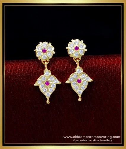 Flipkart.com - Buy kurdekars divuu red and white stone earrings Copper Stud  Earring Online at Best Prices in India
