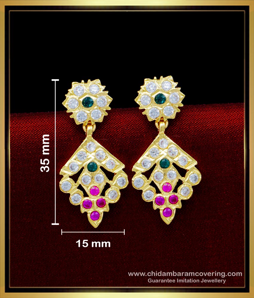 Elegant Multi Stone Impon Earrings Online Shopping 