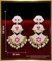 Traditional Gold Design 2 Layer Impon Stone Big Size Earrings