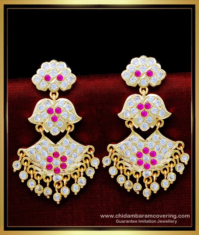 Buy Traditional Gold Design Stone Impon Stud Earrings Online