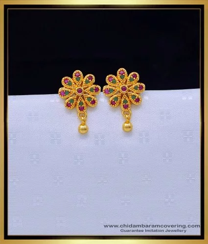 Tiny Birth Flower Stud Earrings in Gold | Lisa Angel