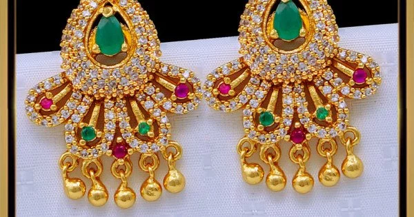 Buy Rajasthan Gems Ear tops studs Earrings white Gold Plated white Zircon  Stones flower design at Amazonin