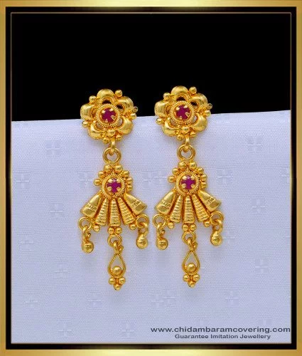 Buy Traditional Gold Earrings Design Simple Daily Use Earrings for Women-calidas.vn