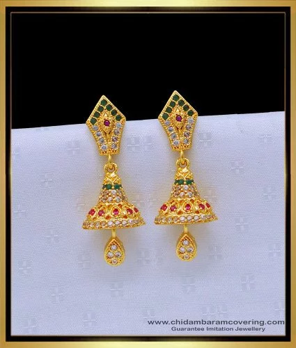 American Diamond (AD) Pink Silver Earrings Tikka Set | Silver earrings, American  diamond jewellery, American diamond