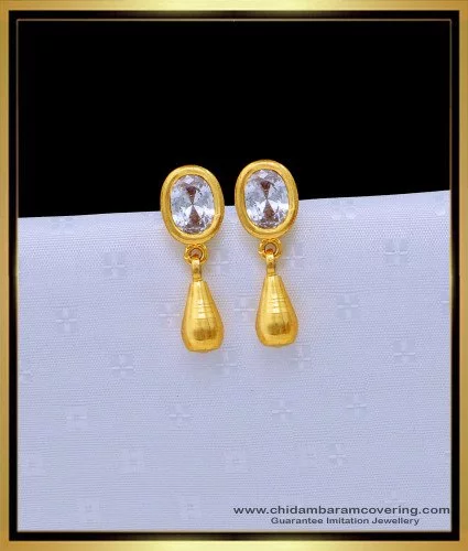 2 gram Gold Earrings Forming Dangler Design ER3591