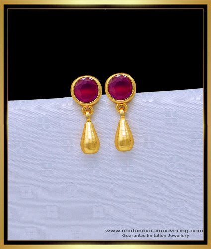 ERG1661 - Single Stone Gold Earrings Designs Small Studs for Baby Girl