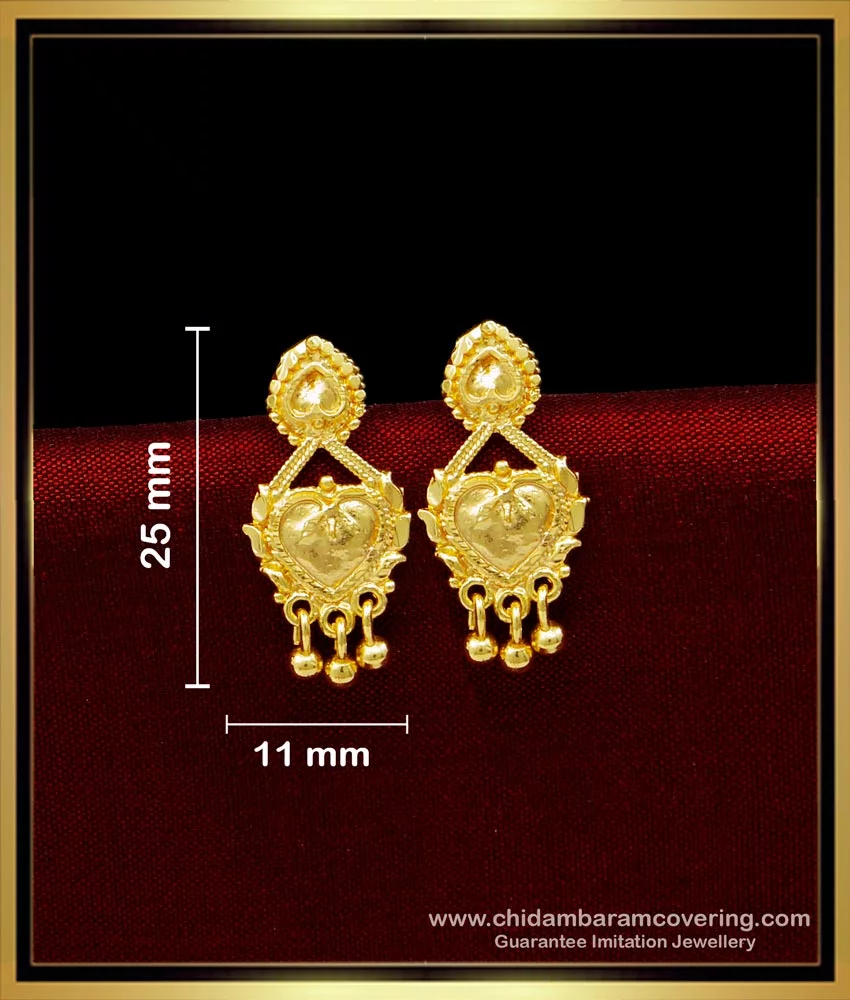 Women Tops 2 Gram Ladies Gold Earring at Rs 4650/gram in Narsapur | ID:  23281217188