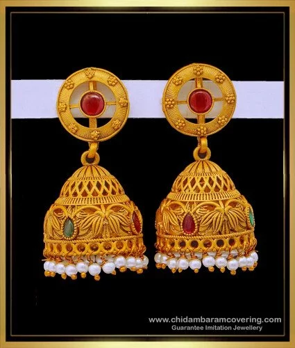 Temple Jewellery Jhumka Earrings at Rs 600/piece | Ladies Jhumki in Mumbai  | ID: 22661682855