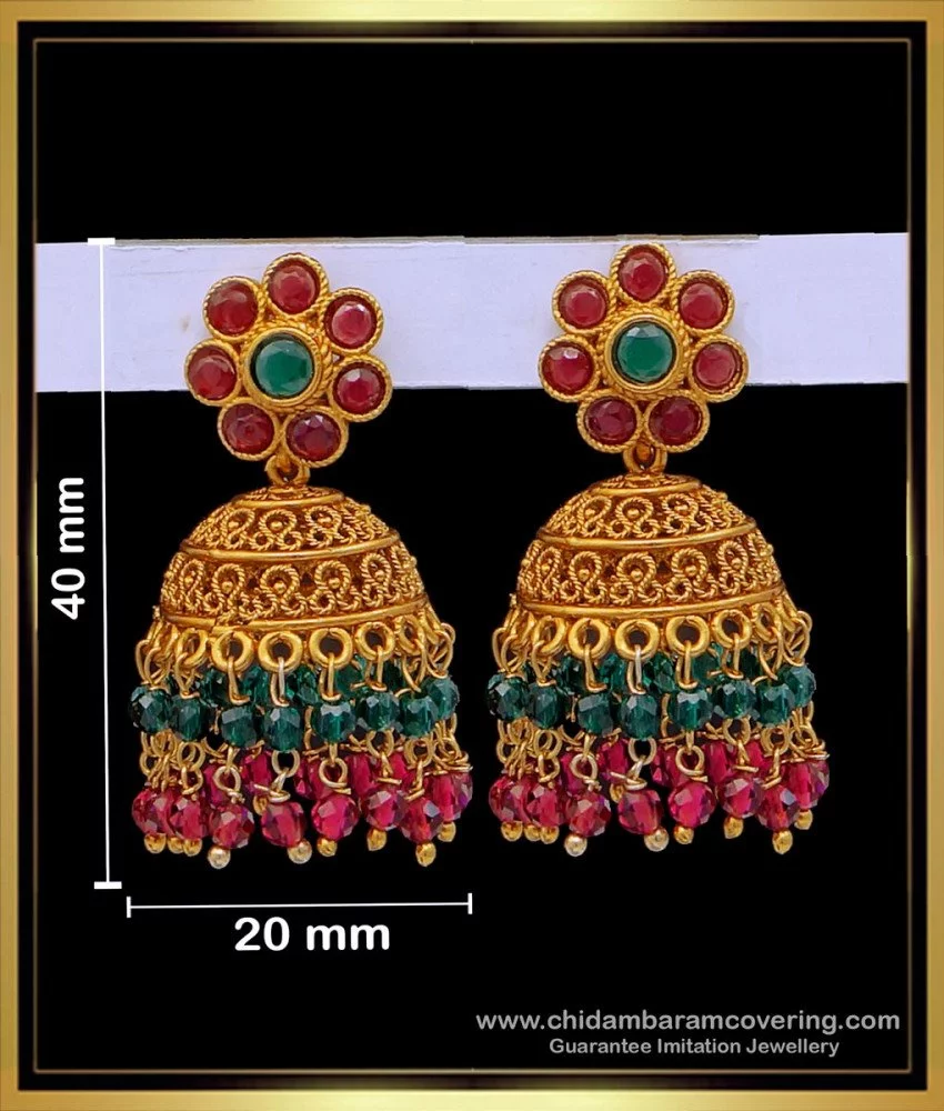 Temple Jewellery Earrings | Temple jewellery earrings, Gold jewelry earrings,  Gold jewellery design necklaces