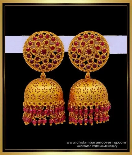 Flipkart.com - Buy Panachee One Gram Gold Studs Temple Jhumka Jhumki Jewellery  Earrings Combo Alloy Drops & Danglers, Earring Set, Plug Earring Online at  Best Prices in India