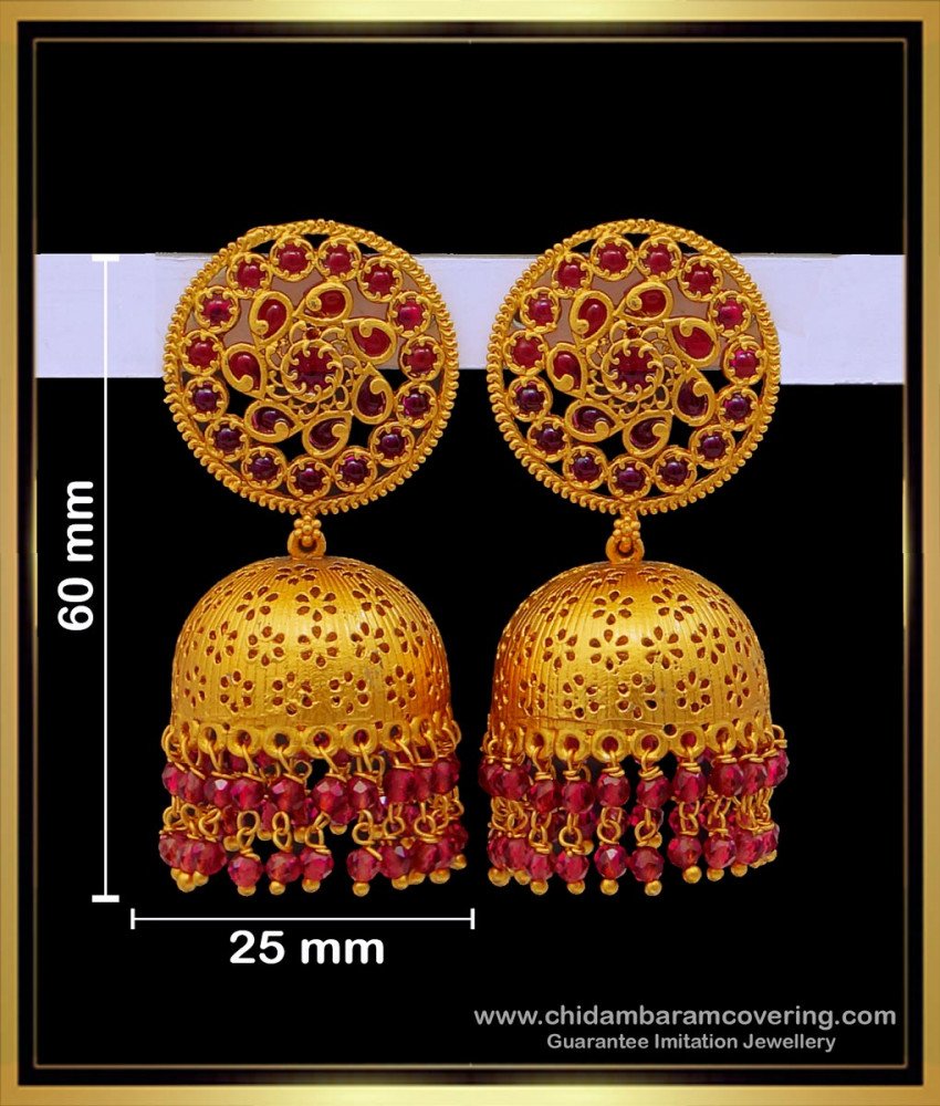 Latest Gold Temple Jewellery Jhumka Designs for Wedding