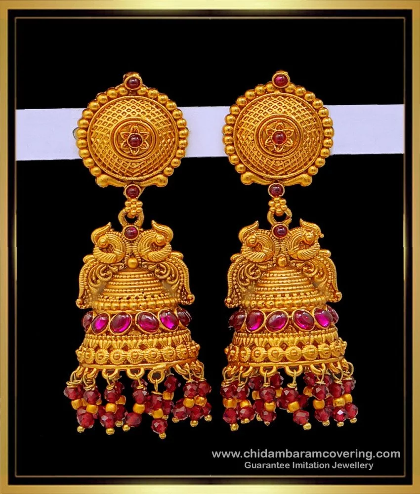 Buy Big Beautiful Antique Nagas Lakshmi Chandbali Gold Earrings Collection  ER2603