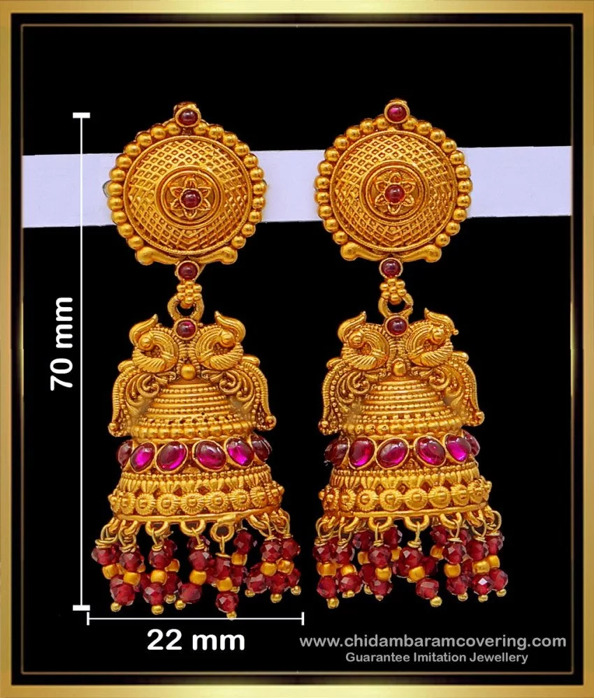 22K Gold Plated Temple Jewelry/temple Earrings/temple Jhumka/south Indian  Jewelry/antique Gold Earrings/indian Jewelry/sabyasachi Jewelry - Etsy  Sweden