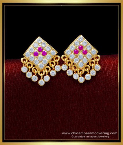 ERG1694 - Traditional Gold Design Impon Stud Earrings Buy Online 