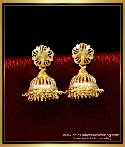 ERG1704 - Gold Design Daily Wear Jhumka Earrings for Women 