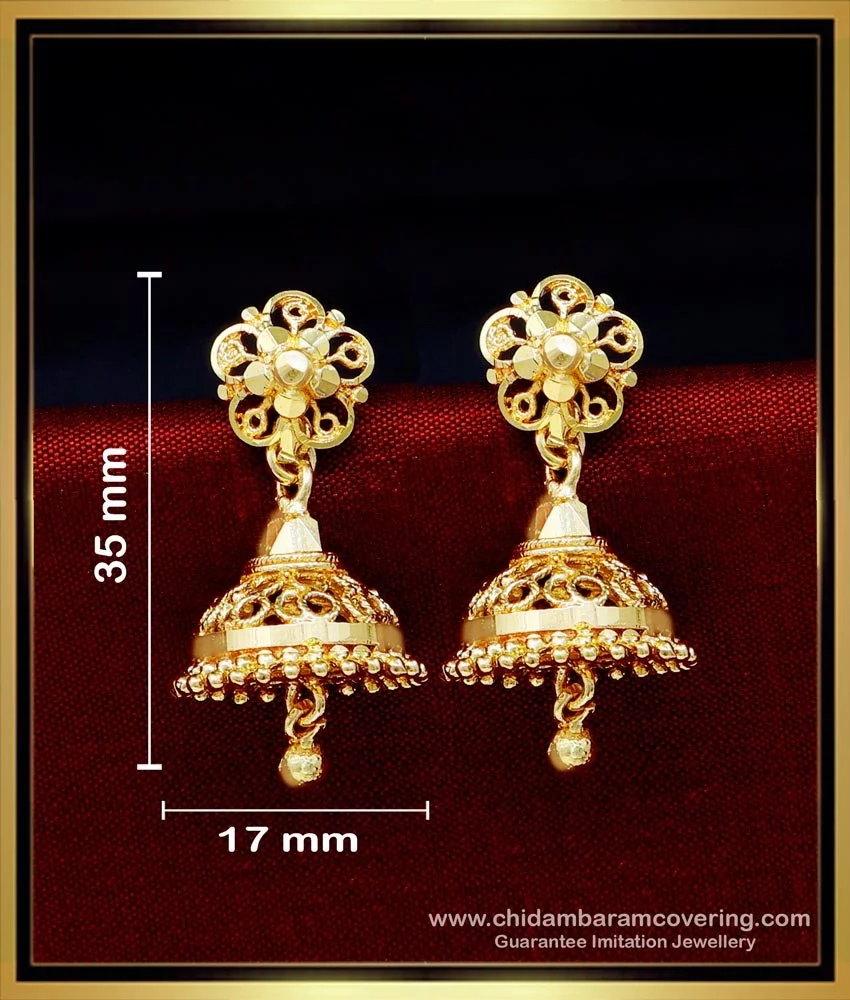 22kt Gold Nakshi Jhumka Earrings For Wedding | South Indian Jewels-sgquangbinhtourist.com.vn